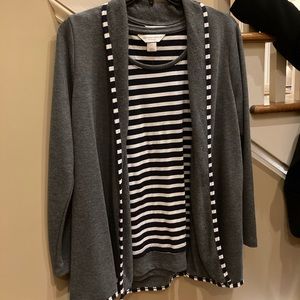 Christopher and Banks two piece tank top and jacket, Gray in petite medium.